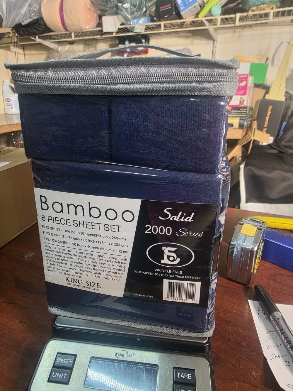 BAMBOO Navy Solid 6-Piece Sheet Set